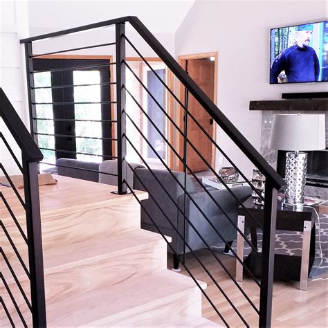 black hand rails for stairs